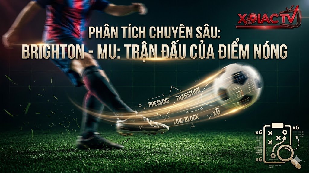 Cận cảnh cầu thủ sút bóng thể hiện phân tích chiến thuật lối chơi chuyển trạng thái của MU