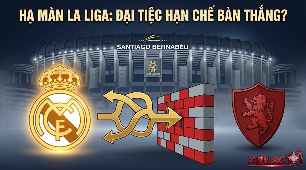 Đồ họa phân tích chiến thuật và soi kèo Tài Xỉu trận Real Madrid vs Athletic Bilbao, dự đoán kịch bản hạn chế bàn thắng tại sân Bernabéu